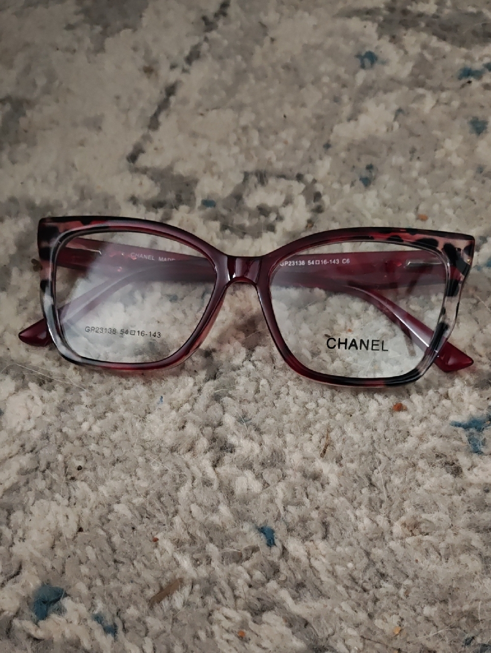 Chanel Women’s Red Transparent Optical Frames